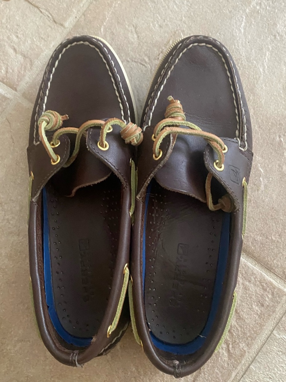 Dark brown leather sperry